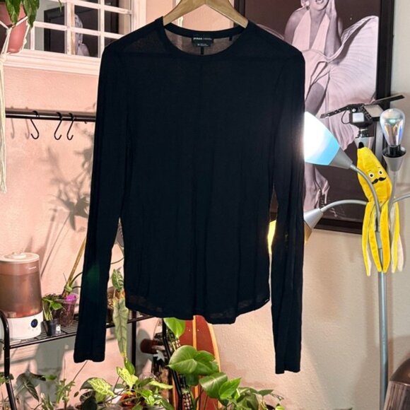 Prana Long Sleeve Top - Women's Lightweight Black Tee Shirt - Size M - Picture 1 of 9